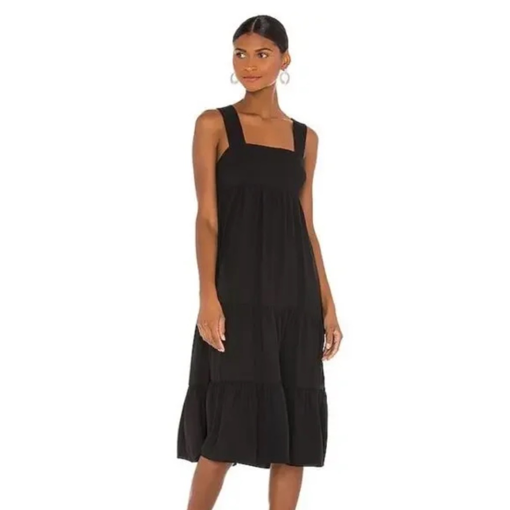 Amanda Uprichard Mitzi Tiered Midi Lbd Dress Size Medium